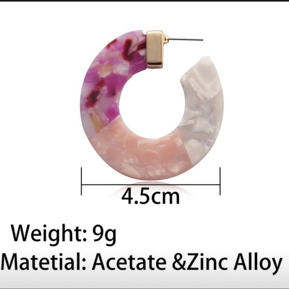 New hoop earrings pink multicolor - Picture 5 of 5